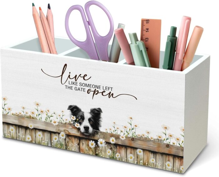 Border Collie Desk Organizer